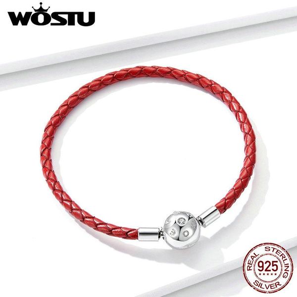 bangle wostu 925 sterling silver lucky bracelets red leather rope s925 with charms cz pu leather chain for women jewelry gift fnb042, Black
bangle wostu 925 sterling silver lucky bracelets red leather rope s925 with charms cz pu leather chain for women jewelry gift fnb042, Black