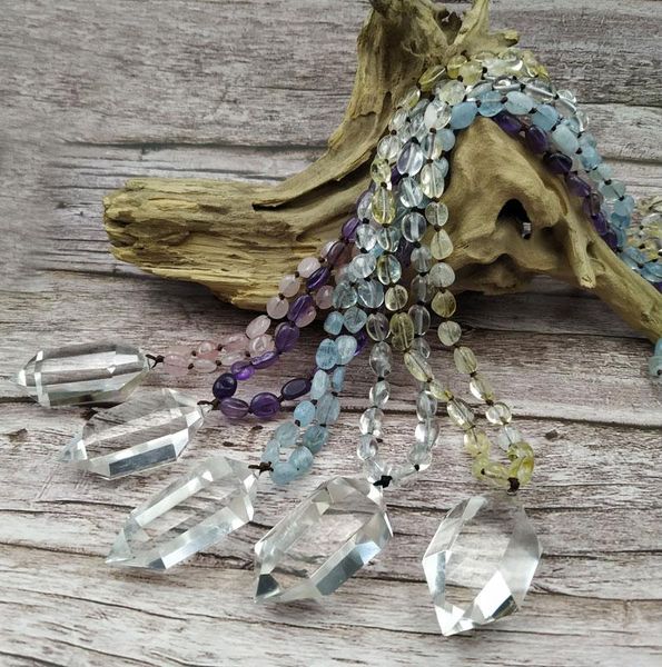 necklaces ya3894 natural quartz point pendant amethysts rose quartzs stone chips beads knot handmade necklace 80cm long, Silver
necklaces ya3894 natural quartz point pendant amethysts rose quartzs stone chips beads knot handmade necklace 80cm long, Silver