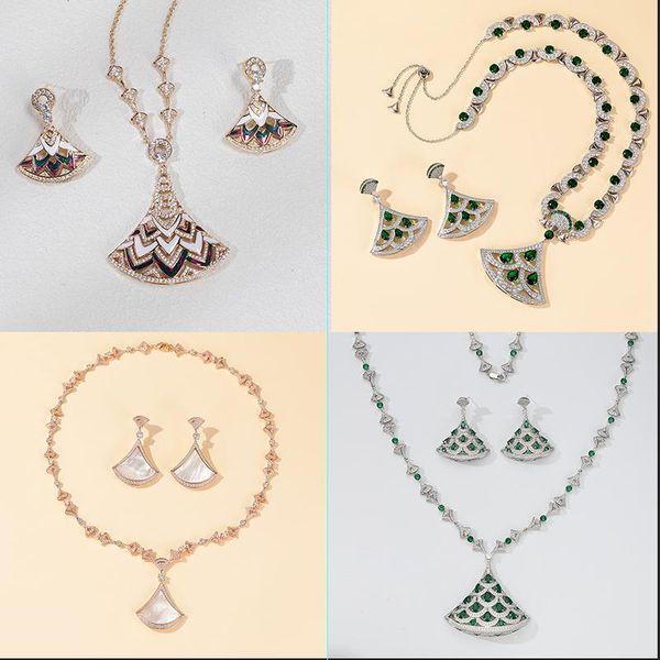 necklaces 2022 skirt fan shaped pendant necklace earrings woman banquet temperament exquisite luxury jewelry wholesale, Silver
necklaces 2022 skirt fan shaped pendant necklace earrings woman banquet temperament exquisite luxury jewelry wholesale, Silver