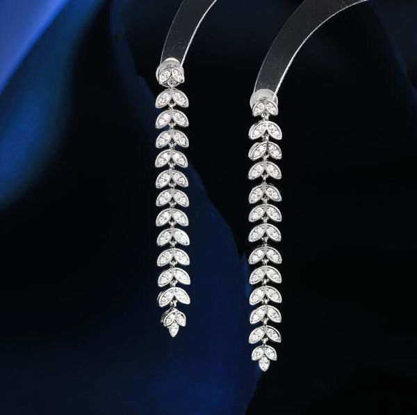 knot exaggerated highend ear jewelry luxury microinlaid zircon temperament long tassel wheat ear shape earrings for women, Silver
knot exaggerated highend ear jewelry luxury microinlaid zircon temperament long tassel wheat ear shape earrings for women, Silver