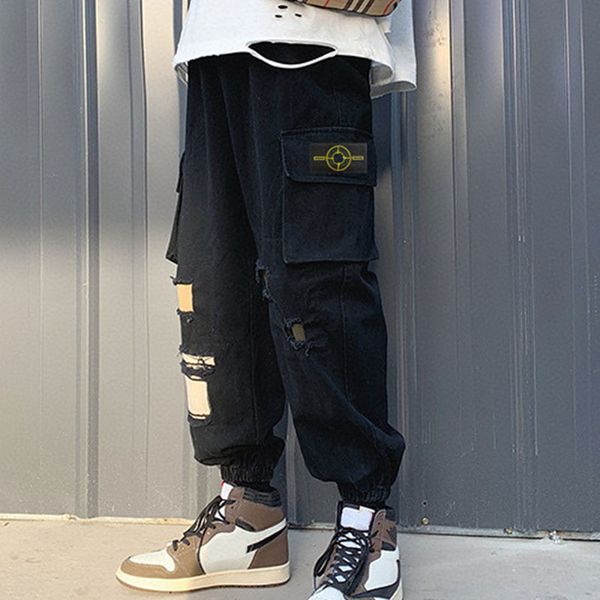 new style hole binding feet outdoor large pocket casual cargo pants for men and women casual versatile simple solid color design street tren, Black
new style hole binding feet outdoor large pocket casual cargo pants for men and women casual versatile simple solid color design street tren, Black