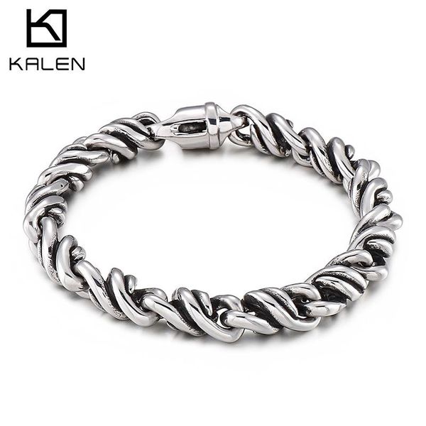 bangle kalen punk simple twisted chain armband homme stainless steel bracelet jewelry, Black
bangle kalen punk simple twisted chain armband homme stainless steel bracelet jewelry, Black