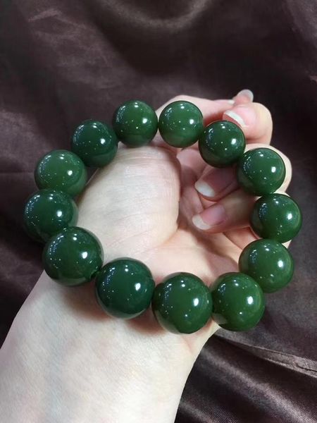 bangle 16mm genuine green natural hetian jade gemstone stretch big round crystal bead powerful natural stone bracelet for women men, Black
bangle 16mm genuine green natural hetian jade gemstone stretch big round crystal bead powerful natural stone bracelet for women men, Black