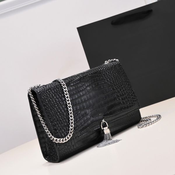 luxurys kate chain wallet embossed crocodile designers bag women handbag leather gold silver chain crossbody shoulder bags with tassel envel
luxurys kate chain wallet embossed crocodile designers bag women handbag leather gold silver chain crossbody shoulder bags with tassel envel