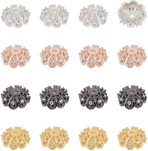 polish 50pcs multipetal flower brass bead caps end micro pave cubic zirconia bead cap for earring diy jewelry making accessories, Blue
polish 50pcs multipetal flower brass bead caps end micro pave cubic zirconia bead cap for earring diy jewelry making accessories, Blue