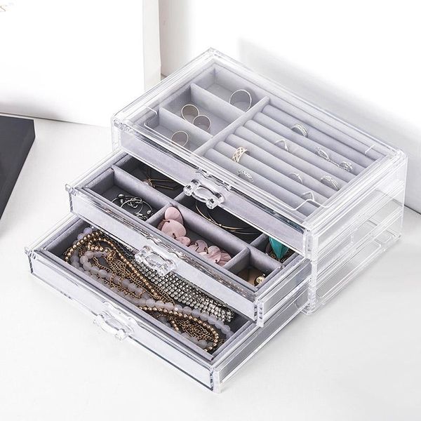 boxes 3tier jewelry organizer earrings necklace ring acrylic jewelry storage box velvet jewelry dustproof cases stand display gifts, Black;white
boxes 3tier jewelry organizer earrings necklace ring acrylic jewelry storage box velvet jewelry dustproof cases stand display gifts, Black;white