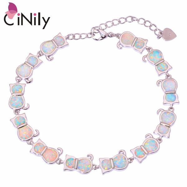 bangle cinily created white fire opal silver plated wholesale lovely cute cat for women jewelry gift chain bracelet 7.5" os333, Black
bangle cinily created white fire opal silver plated wholesale lovely cute cat for women jewelry gift chain bracelet 7.5" os333, Black