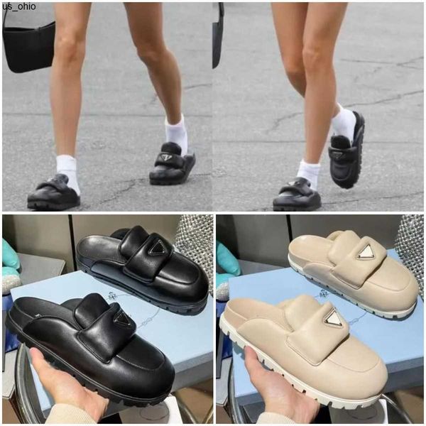 slippers designer soft padded nappa mulers half slippers slides leather sabots breakf pump loafers enameled metal triangle rubber sole fashi, Black
slippers designer soft padded nappa mulers half slippers slides leather sabots breakf pump loafers enameled metal triangle rubber sole fashi, Black