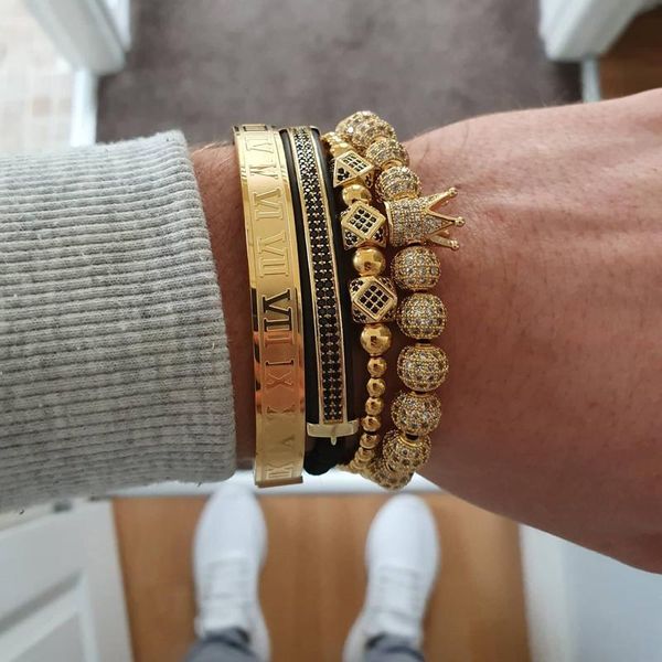 bangle new fashion 4pcs/set crown long tube charm bracelet men handmade royal roman numerals bead bangle bracelet for men jewelry gift, Black
bangle new fashion 4pcs/set crown long tube charm bracelet men handmade royal roman numerals bead bangle bracelet for men jewelry gift, Black
