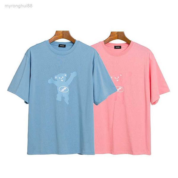 fashion new welldone shirt little bear print os neck male and female stars same short sleeve t-shirt dw9z, White;black 
fashion new welldone shirt little bear print os neck male and female stars same short sleeve t-shirt dw9z, White;black