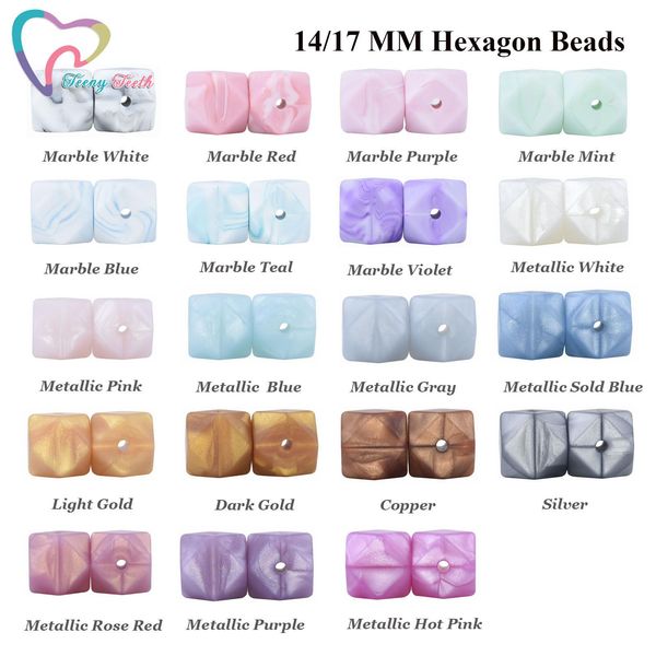 crystal 50 pcs 1417mm metallic marble colors silicone hexagon teething loose beads diy silicone baby chewable toys geometric perles
crystal 50 pcs 1417mm metallic marble colors silicone hexagon teething loose beads diy silicone baby chewable toys geometric perles