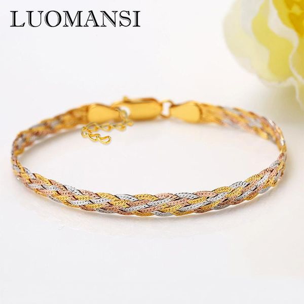 bangle luomansi genuine s925 sterling silver creative threecolor braided bracelet handmade fine jewelry for women gifts, Black
bangle luomansi genuine s925 sterling silver creative threecolor braided bracelet handmade fine jewelry for women gifts, Black