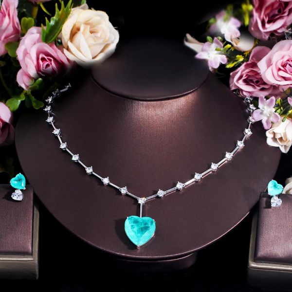 necklace threegraces fashion light blue cubic zirconia love heart stud earrings and pendant necklace set for women party jewelry tz722, Silver
necklace threegraces fashion light blue cubic zirconia love heart stud earrings and pendant necklace set for women party jewelry tz722, Silver