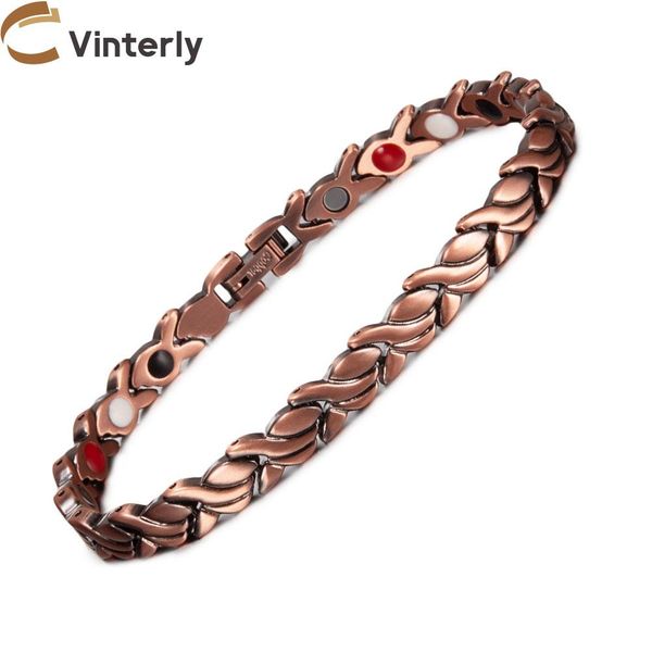 bangle magnetic pure copper bracelets for women 21cm vintage fish chain health energy magnetic bracelets for arthritis woman jewelry, Black
bangle magnetic pure copper bracelets for women 21cm vintage fish chain health energy magnetic bracelets for arthritis woman jewelry, Black