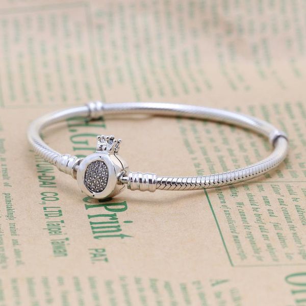 bangle authentic 925 sterling silver moments crown o snake chain bracelet fit original charms bracelets for women diy jewelry, Black
bangle authentic 925 sterling silver moments crown o snake chain bracelet fit original charms bracelets for women diy jewelry, Black