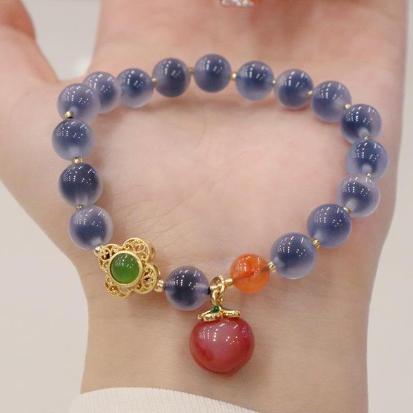 bangle luxury peach charm 8mm natural sugar heart blue agate beaded bracelets for women fine jewelry accessories wholesale ybr679, Black
bangle luxury peach charm 8mm natural sugar heart blue agate beaded bracelets for women fine jewelry accessories wholesale ybr679, Black