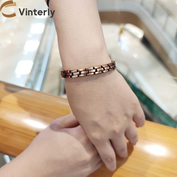 bangle vinterly copper magnetic bracelets for women men vintage pure copper magnet health bracelets women chain brand bracelets femme, Black
bangle vinterly copper magnetic bracelets for women men vintage pure copper magnet health bracelets women chain brand bracelets femme, Black