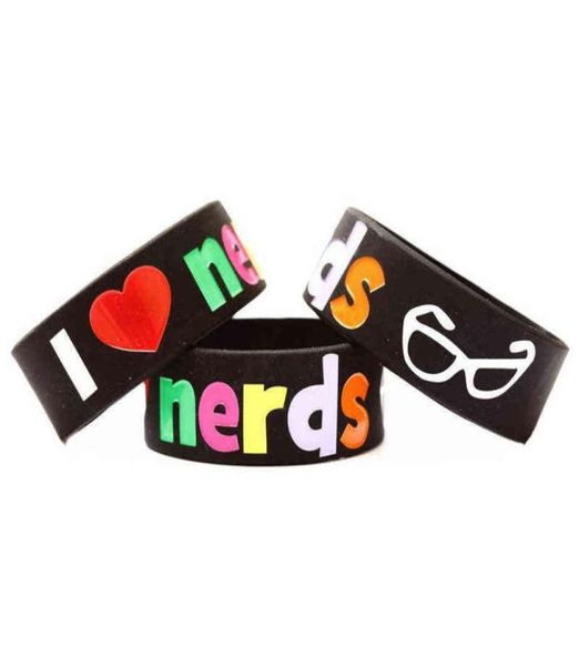 300pcs i love nerds one inch wide funny wristbands silicone bracelets4325415, Black
300pcs i love nerds one inch wide funny wristbands silicone bracelets4325415, Black