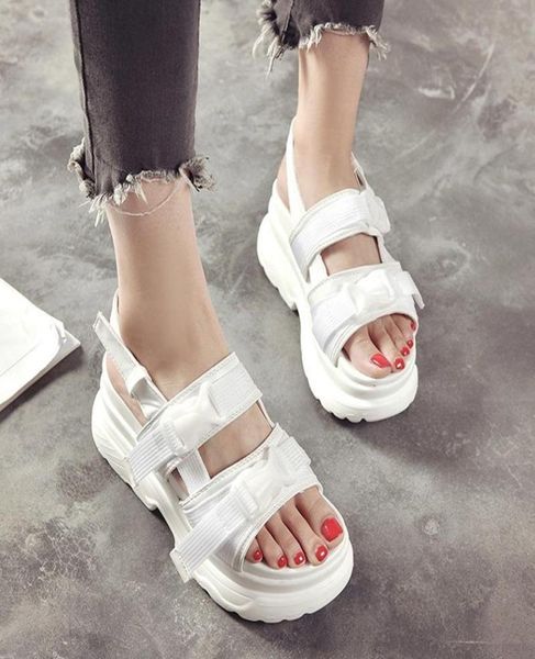 sandals thick bottom wedges shoes for women summer 2021 double buckle platform woman white breathable mesh chunky1896715, Black
sandals thick bottom wedges shoes for women summer 2021 double buckle platform woman white breathable mesh chunky1896715, Black