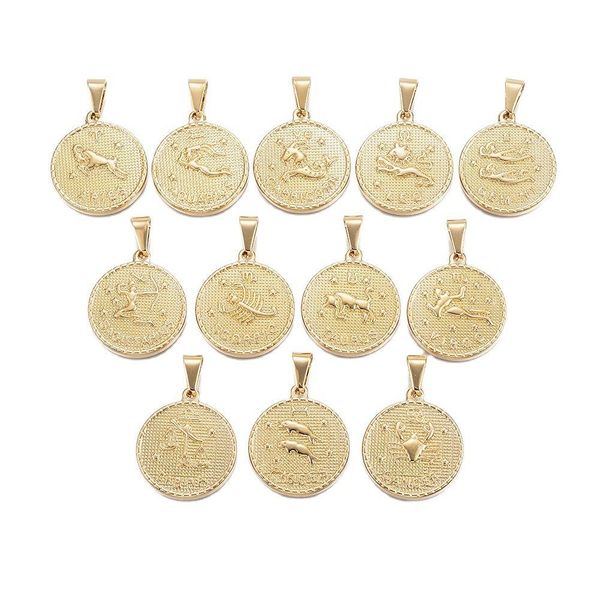 other 12pcs/set stainless steel round twelve constellation zodiac sign gold color pendant charm jewelry for earring necklace pendant
other 12pcs/set stainless steel round twelve constellation zodiac sign gold color pendant charm jewelry for earring necklace pendant