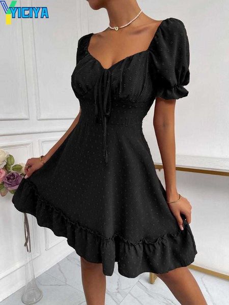 yiciya party dresses puff short sleeve black dress women casual ruffle deep v neck empire waist swiss dot female flare mini, White;black
yiciya party dresses puff short sleeve black dress women casual ruffle deep v neck empire waist swiss dot female flare mini, White;black