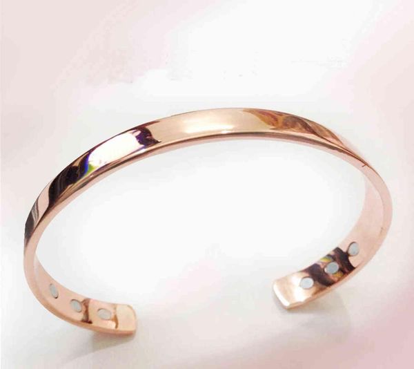 pure copper magnet energy health open bangle plated rose gold color simple bracelet healthy healing jewelry gift5648736, Black
pure copper magnet energy health open bangle plated rose gold color simple bracelet healthy healing jewelry gift5648736, Black