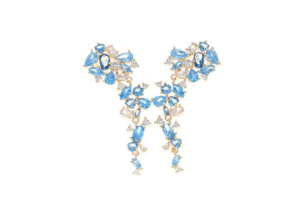 knot aaa+ cubic zirconia 585 rose gold color/rhodium dangle earrings women luxury light blue gorgeous leaf engagement active jewelry, Silver
knot aaa+ cubic zirconia 585 rose gold color/rhodium dangle earrings women luxury light blue gorgeous leaf engagement active jewelry, Silver