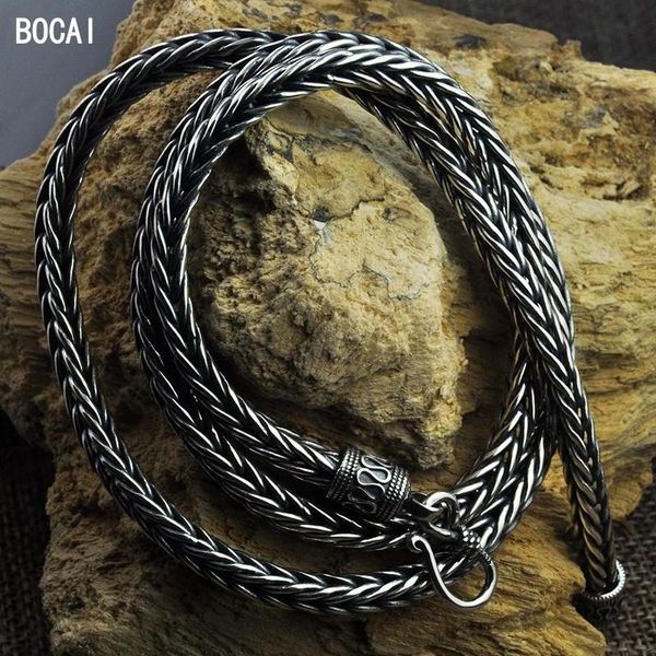 necklaces bocai new pure s925 silver jewelry punk handwoven keel hemp rope thick and long retro trendy men's necklace
necklaces bocai new pure s925 silver jewelry punk handwoven keel hemp rope thick and long retro trendy men's necklace