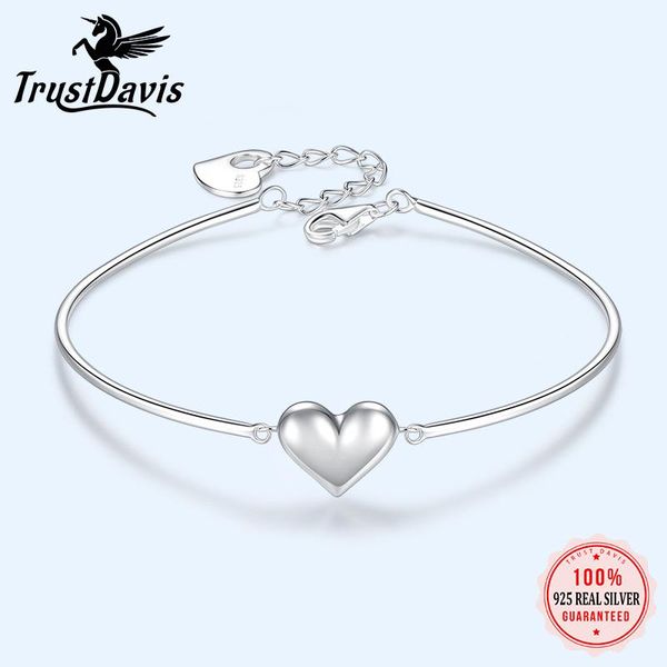 bangle trustdavis luxury 925 sterling silver fashion romantic heart bend bracelet for women wedding valentine's day fine jewelry da2319, Black
bangle trustdavis luxury 925 sterling silver fashion romantic heart bend bracelet for women wedding valentine's day fine jewelry da2319, Black