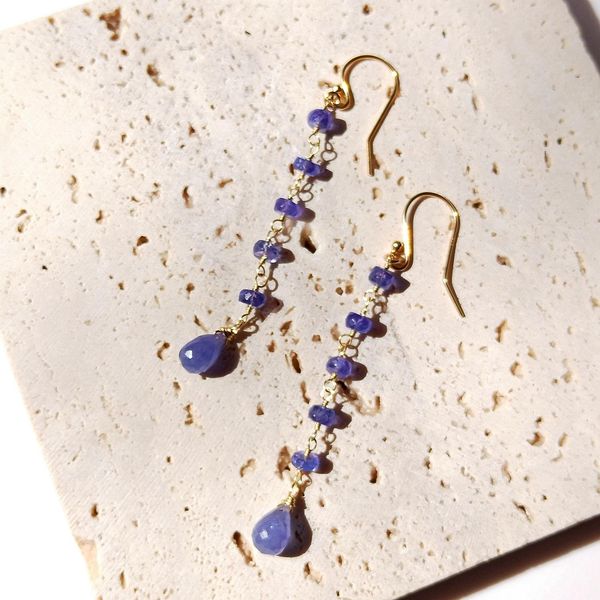 knot lii ji tanzanite 14k gold filled dangle earrings natural stone handmade jewelry for women gift, Silver
knot lii ji tanzanite 14k gold filled dangle earrings natural stone handmade jewelry for women gift, Silver