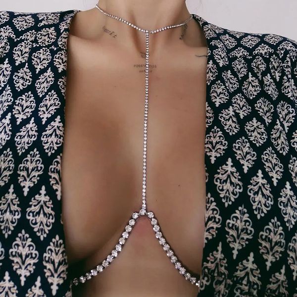 erotic shiny bikini bra chain rhinestone underwear body chain rhinestone stage nightclub performance clothes 1178, Silver
erotic shiny bikini bra chain rhinestone underwear body chain rhinestone stage nightclub performance clothes 1178, Silver