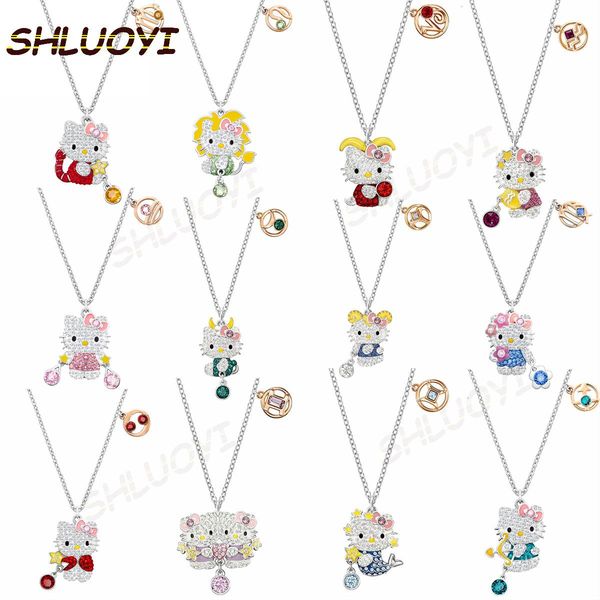 necklaces original 2022swa cute cat 12 constellation hello pendant necklace simple clavicle chain fashion jewelry romantic gi, Silver
necklaces original 2022swa cute cat 12 constellation hello pendant necklace simple clavicle chain fashion jewelry romantic gi, Silver