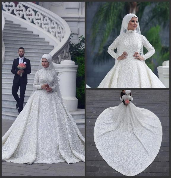 high neck long sleeve arabic hijab muslim wedding dresses 2019 romantic appliques lace white bridal gowns court train abiti da spo7700343
high neck long sleeve arabic hijab muslim wedding dresses 2019 romantic appliques lace white bridal gowns court train abiti da spo7700343