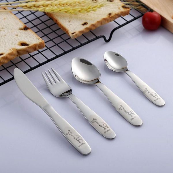 4pcspack 304 stainless steel kids cutlery cartoon pattern carving children tableware westernstyle set 230519
4pcspack 304 stainless steel kids cutlery cartoon pattern carving children tableware westernstyle set 230519