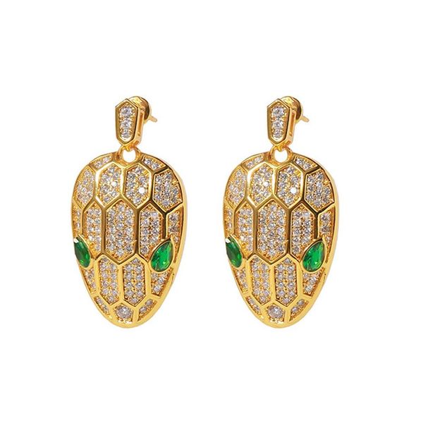 stud vintage copper microset exaggerated earrings women's emerald eye snake head stud earrings, Golden;silver
stud vintage copper microset exaggerated earrings women's emerald eye snake head stud earrings, Golden;silver