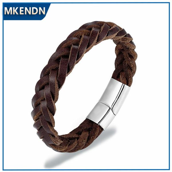 bangle mkendn 2021 fashion stainless steel chain genuine leather bracelet men vintage simple male braid jewelry for women, Black
bangle mkendn 2021 fashion stainless steel chain genuine leather bracelet men vintage simple male braid jewelry for women, Black