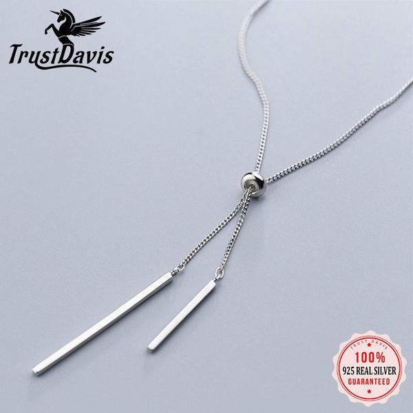 necklaces trustdavis real 925 sterling silver geometric stick tassels pendant long necklace for women wedding fine s925 jewelry ds792
necklaces trustdavis real 925 sterling silver geometric stick tassels pendant long necklace for women wedding fine s925 jewelry ds792
