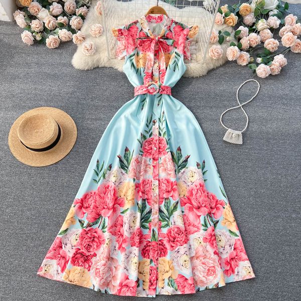 2023 casual dresses summer runway fashion ruffles sleeveless floral print maxi dress women bow neck flying sleeve single breasted a-line par, Black;gray
2023 casual dresses summer runway fashion ruffles sleeveless floral print maxi dress women bow neck flying sleeve single breasted a-line par, Black;gray