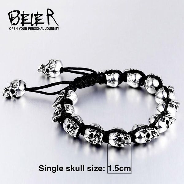 bangle beier new store 316l stainless steel handwoven skull bracelet pop rock punk men's bracelet jewelry llbc8055c, Black
bangle beier new store 316l stainless steel handwoven skull bracelet pop rock punk men's bracelet jewelry llbc8055c, Black