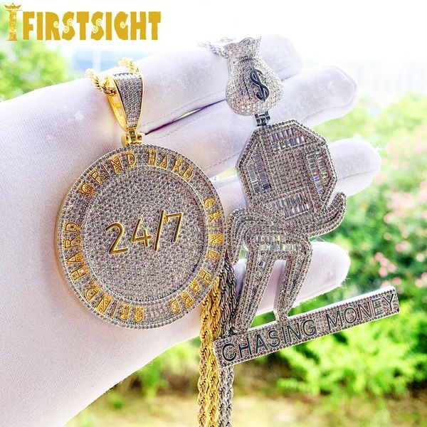 necklaces iced out bling cz letter grind hard 24/7 pendant necklace cubic zirconia letters badge charm women men fashion hip hop jewelry, Silver
necklaces iced out bling cz letter grind hard 24/7 pendant necklace cubic zirconia letters badge charm women men fashion hip hop jewelry, Silver
