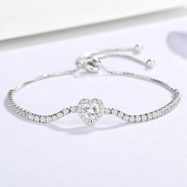 bangle european and american s925 sterling silver diamond heartshaped personalized fashion adjustable bracelet women's bracelet, Black
bangle european and american s925 sterling silver diamond heartshaped personalized fashion adjustable bracelet women's bracelet, Black