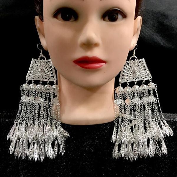 knot chinese hmong earrings big sliver colour women miao performance festival, Silver
knot chinese hmong earrings big sliver colour women miao performance festival, Silver