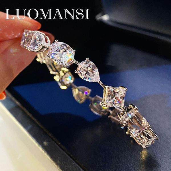 bangle luomansi really high carbon diamond bracelet 100% s925 silver heartshaped square string bracelet selling jewelry wholesale, Black
bangle luomansi really high carbon diamond bracelet 100% s925 silver heartshaped square string bracelet selling jewelry wholesale, Black