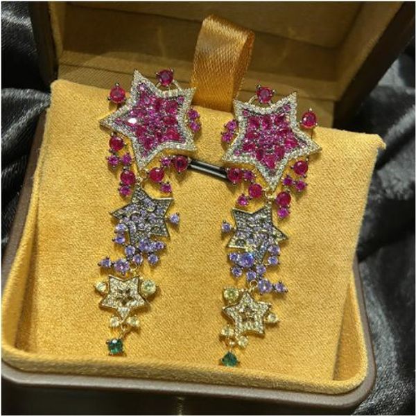 knot s925 silver needle stud earrings fivepointed star long earrings inlaid with colored zircon popular personality earrings
knot s925 silver needle stud earrings fivepointed star long earrings inlaid with colored zircon popular personality earrings