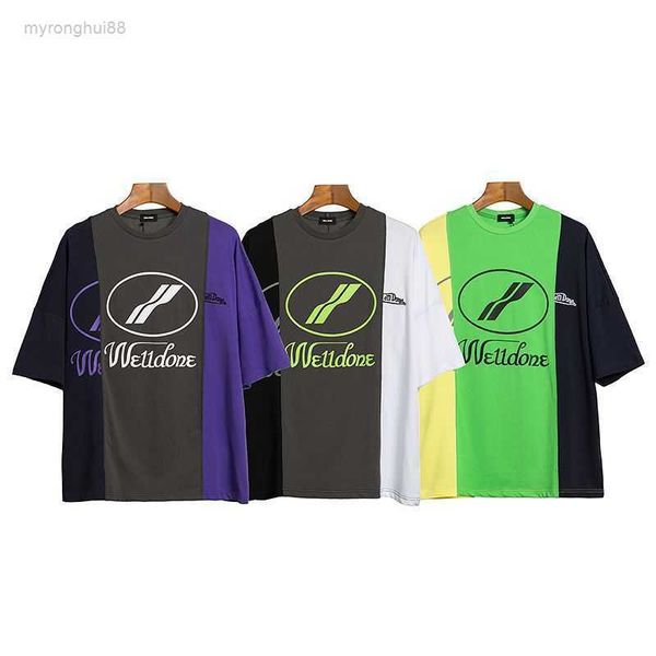 summer new welldone shirt triple panel color letter stamping loose short sleeve t-shirt vbiy, White;black
summer new welldone shirt triple panel color letter stamping loose short sleeve t-shirt vbiy, White;black