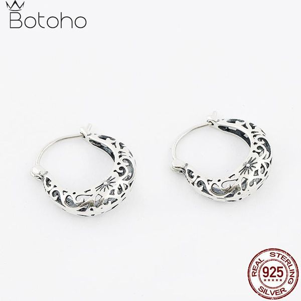 huggie pure 925 sterling silver moon shape hoop earrings vintage hollow floral earring fashion women daughter wife mother jewelry, Golden;silver
huggie pure 925 sterling silver moon shape hoop earrings vintage hollow floral earring fashion women daughter wife mother jewelry, Golden;silver