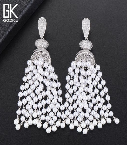godki luxury imitation pearls tassels long dangle earrings for women wedding cubic zircon dubai bridal silver drop earrings 2018 j9853265, Golden;silver
godki luxury imitation pearls tassels long dangle earrings for women wedding cubic zircon dubai bridal silver drop earrings 2018 j9853265, Golden;silver