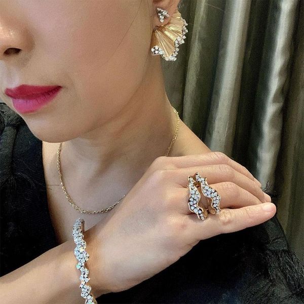 knot godki new trendy luxury 2pc necklace earring sets jewelry set for women wedding party full zircon dubai bridal jewelry sets, Silver
knot godki new trendy luxury 2pc necklace earring sets jewelry set for women wedding party full zircon dubai bridal jewelry sets, Silver