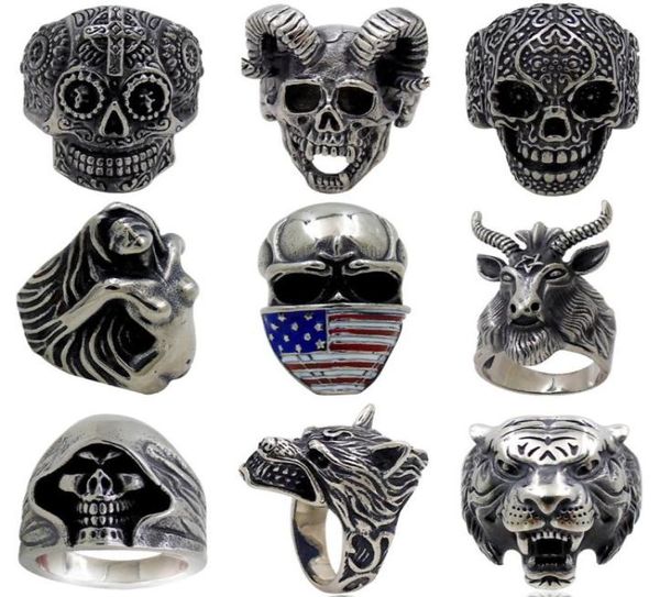 5pcslot vintage gothic wolf head ring men skull ring punk jewelry accessories demon satan goat skull ring2577748, Golden;silver
5pcslot vintage gothic wolf head ring men skull ring punk jewelry accessories demon satan goat skull ring2577748, Golden;silver