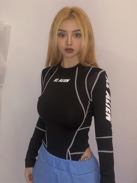 women's jumpsuits rompers sisterlinda women turtleneck bodysuits mesh patchwork letter print jumpsuit fashion female workout street cas, Black;white
women's jumpsuits rompers sisterlinda women turtleneck bodysuits mesh patchwork letter print jumpsuit fashion female workout street cas, Black;white